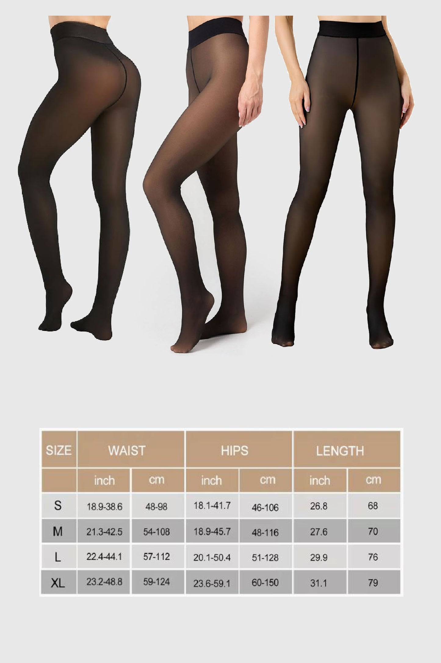 Fleece lined tights