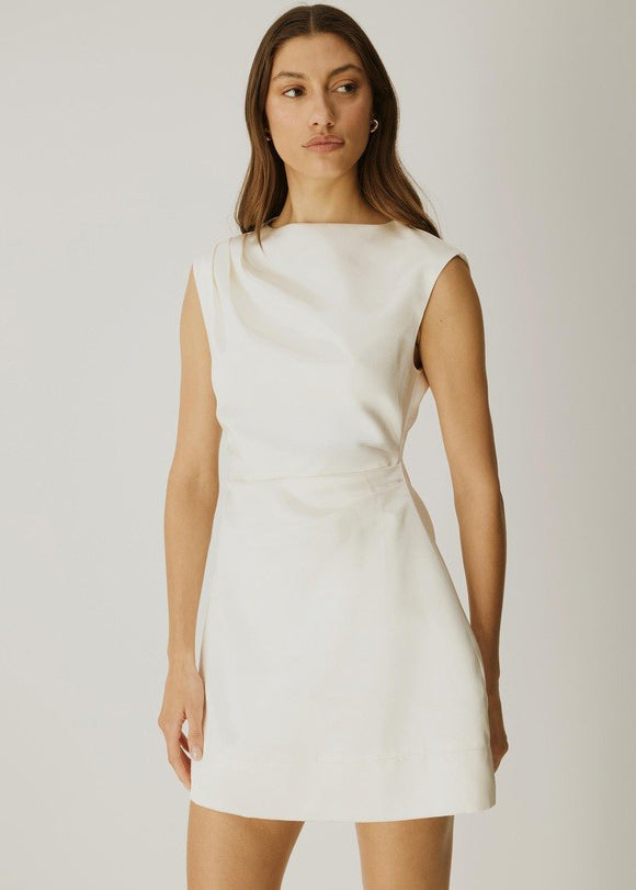 Satin straight-line cocktail dress