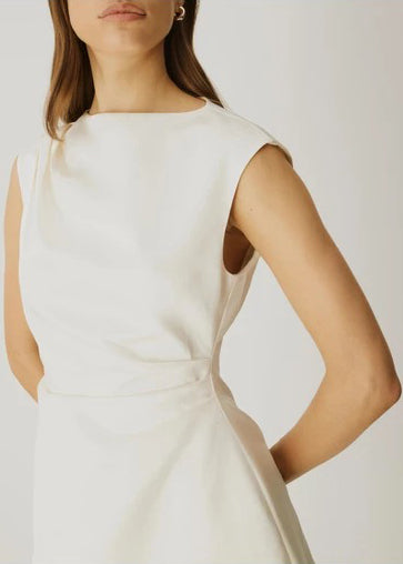 Satin straight-line cocktail dress