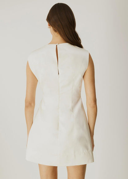 Satin straight-line cocktail dress