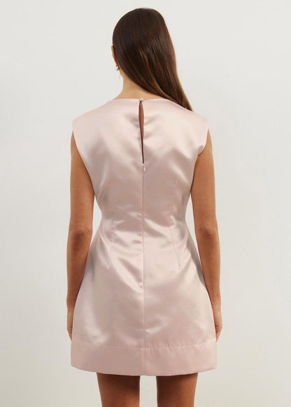 Satin straight-line cocktail dress